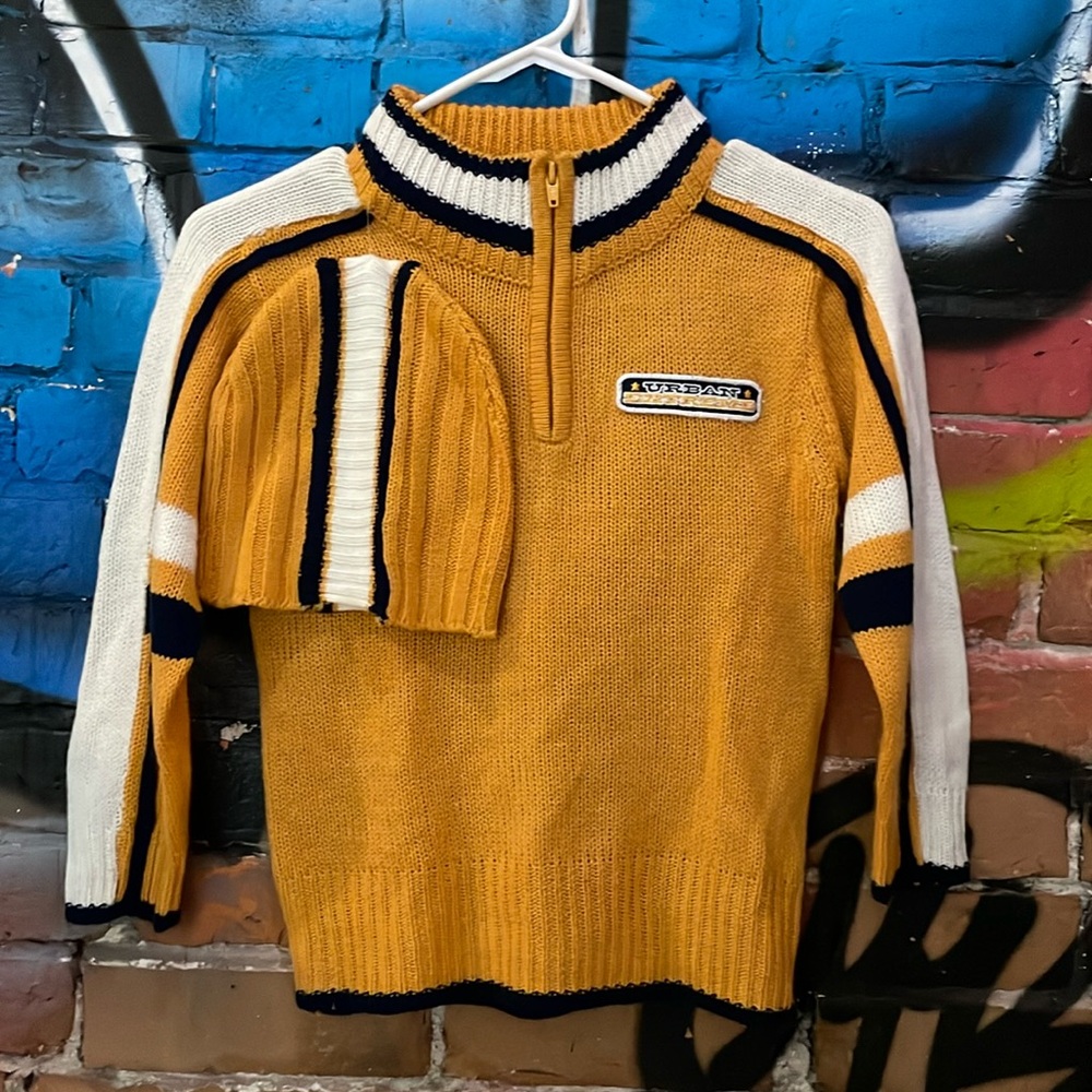 URBAN EXTREME-boys ‘TITANIUM EDITION’ long sleeve 1/4-zip sweater w/winter hat